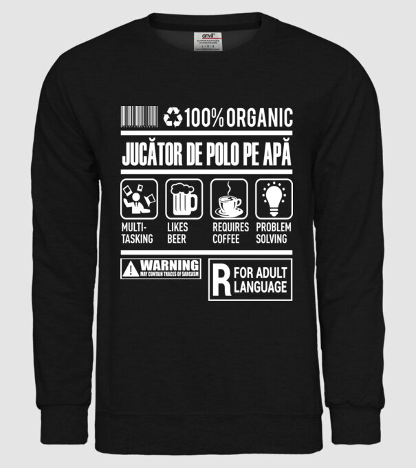 JUCĂTOR DE POLO PE APĂ model negru pe tricou