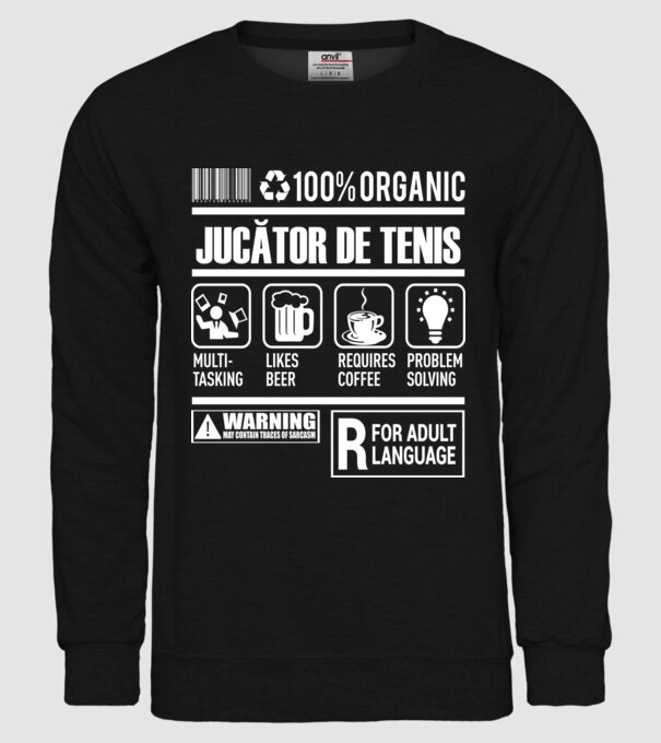 JUCĂTOR DE TENIS model negru pe tricou