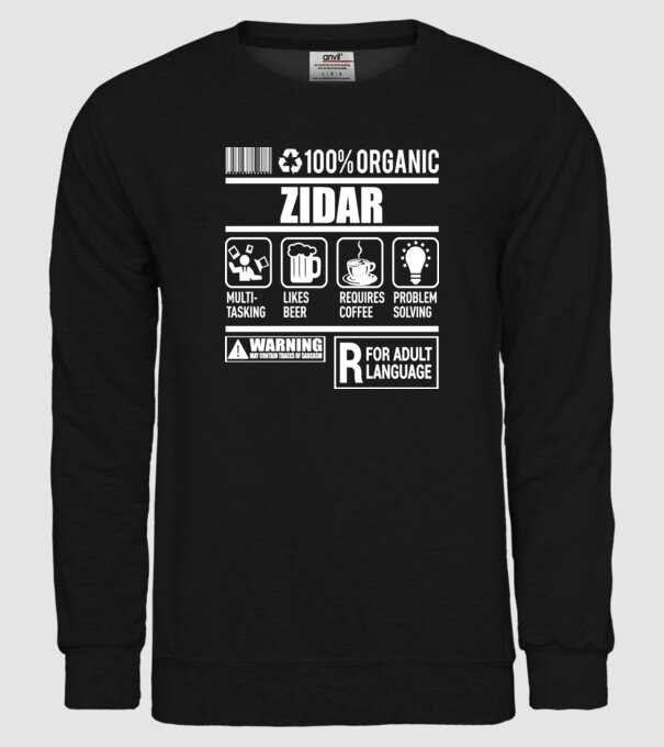 Organic zidar model negru pe tricou