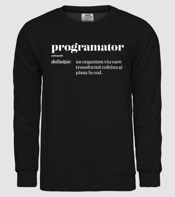 programator - substantiv model negru pe tricou