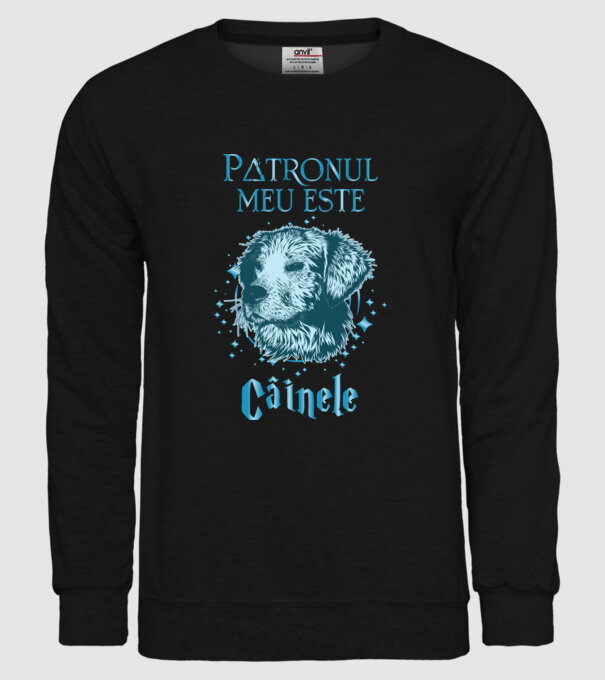 Patronul meu este CÂINELE model negru pe tricou