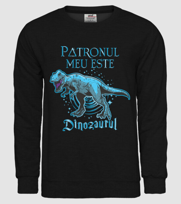 Patronul meu este dinozaurul model negru pe tricou