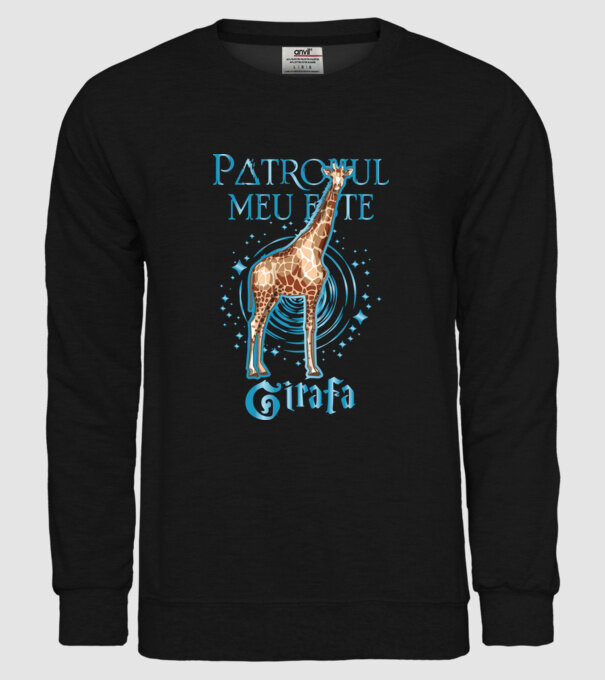 Patronul meu este GIRAFA model negru pe tricou