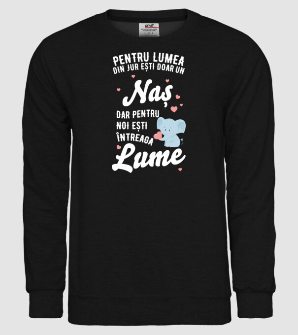 Pentru lumea din jur ești doar o naș, dar pentru noi ești întreaga lume 01 (2) model negru pe tricou