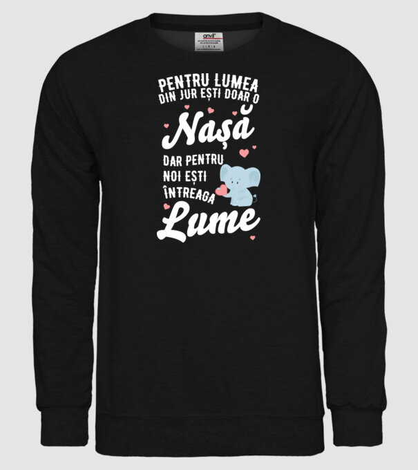 Pentru lumea din jur ești doar o nașă, dar pentru noi ești întreaga lume model negru pe tricou
