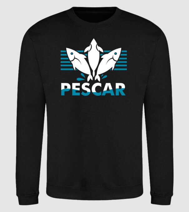 Pescar original model negru pe tricou