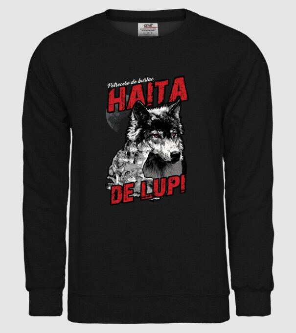 Petrecere de burlac - haită de lupi model negru pe tricou