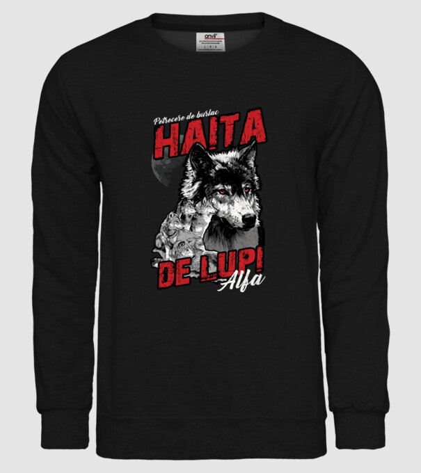 Petrecere de burlac - haită de lupi masculi alfa model negru pe tricou
