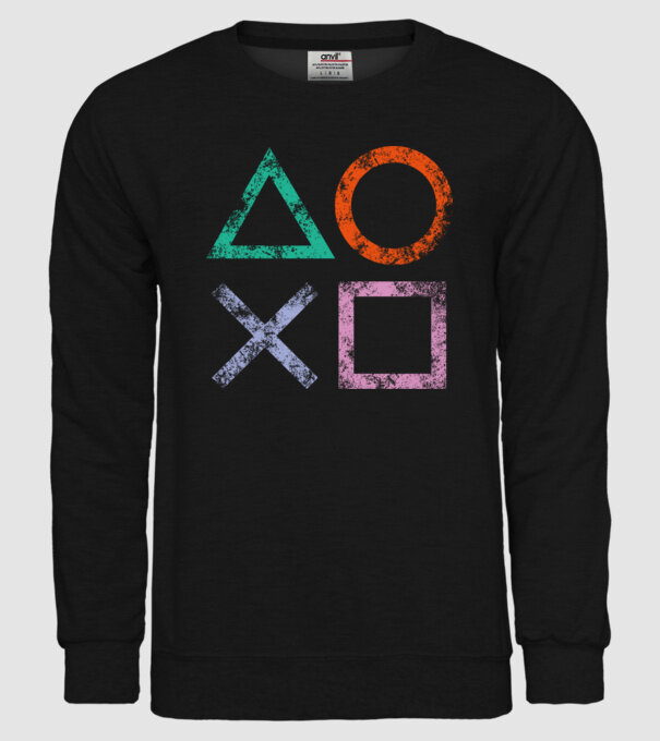 PlayStation icon model negru pe tricou