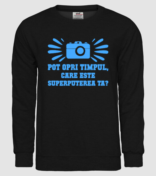 Pot opri timpul, care este superputerea ta? model negru pe tricou
