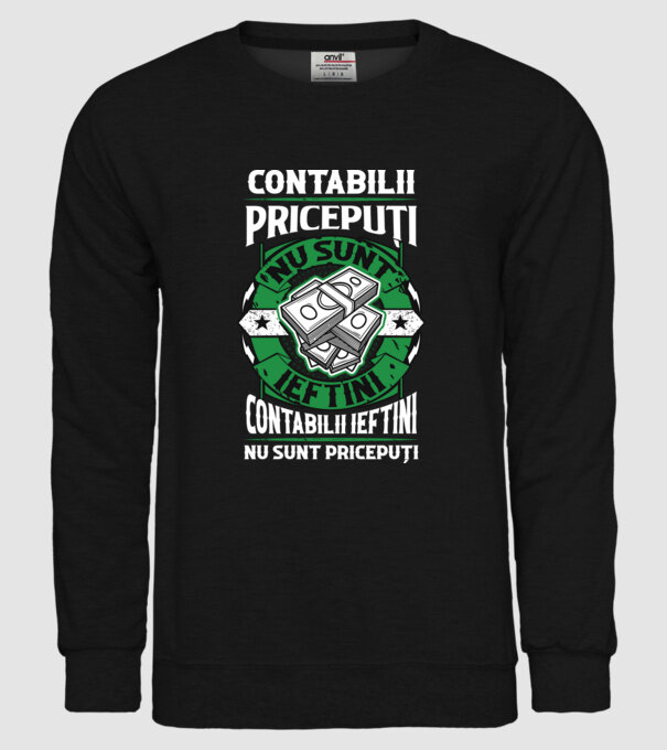 contabilii pricepuți nu sunt ieftini, contabilii ieftini nu sunt pricepuți model negru pe tricou