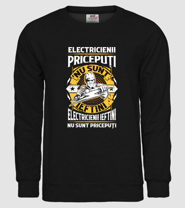 electricienii pricepuți nu sunt ieftini, electricienii ieftini nu sunt pricepuți model negru pe tricou
