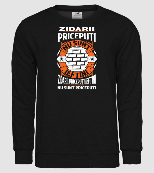 Pricepuți zidarii pricepuți model negru pe tricou