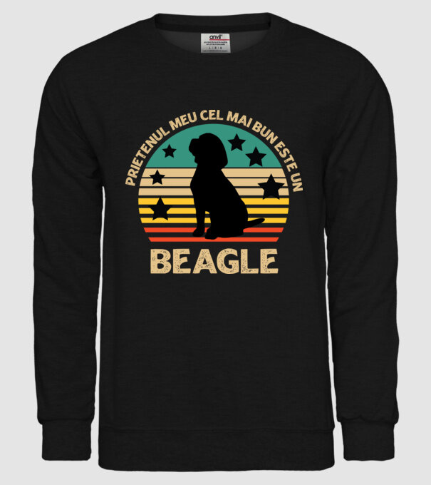 Prietenul meu cel mai bun este un beagle model negru pe tricou