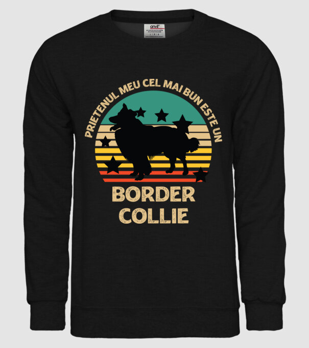 Prietenul meu cel mai bun este un border collie model negru pe tricou