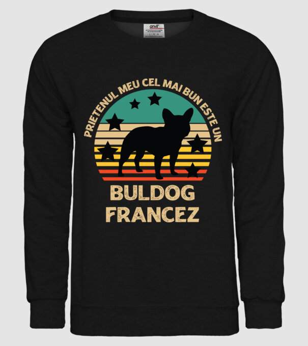 Prietenul meu cel mai bun este un buldog francez model negru pe tricou