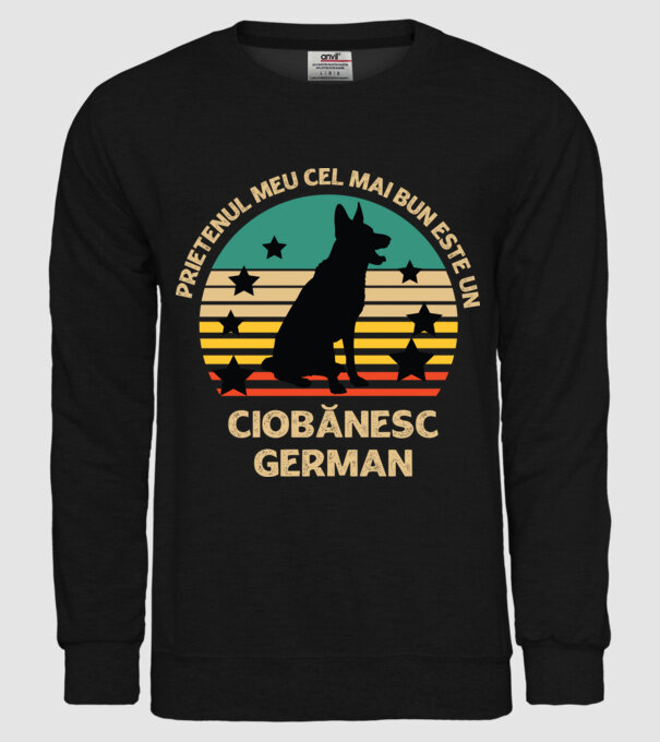 Prietenul meu cel mai bun este un ciobănesc german model negru pe tricou