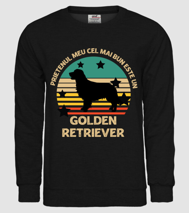 Prietenul meu cel mai bun este un golden retriever model negru pe tricou