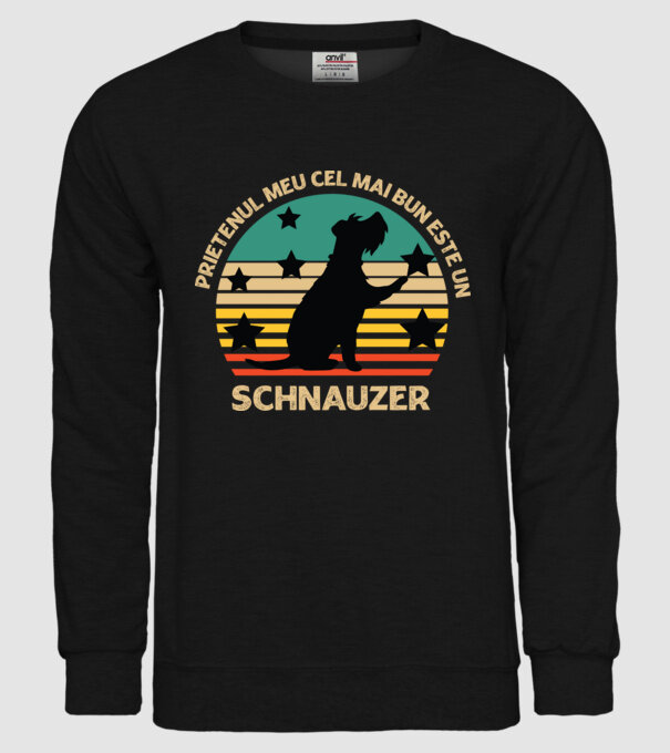 Prietenul meu cel mai bun este un schnauzer model negru pe tricou
