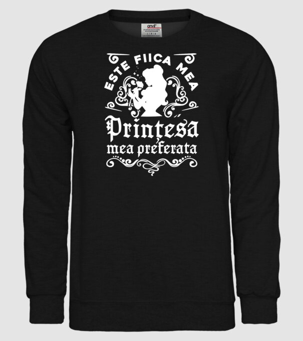 Prințesa mea preferată este fiica mea! model negru pe tricou
