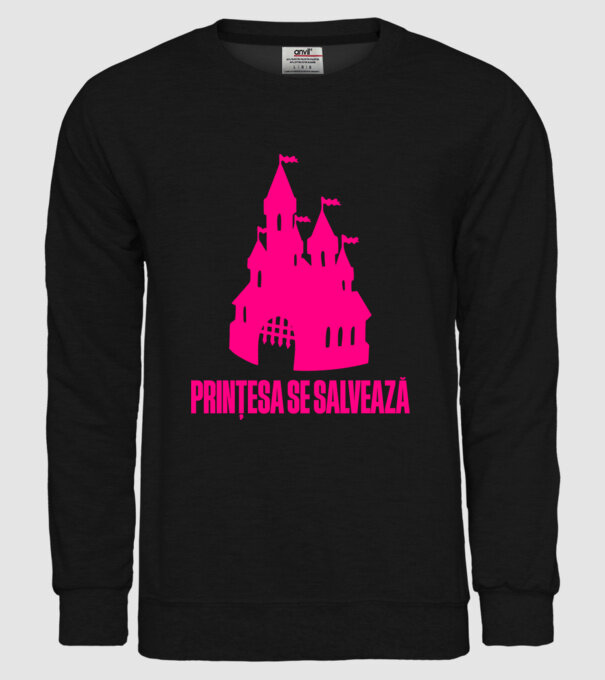 Prințesa se salvează model negru pe tricou