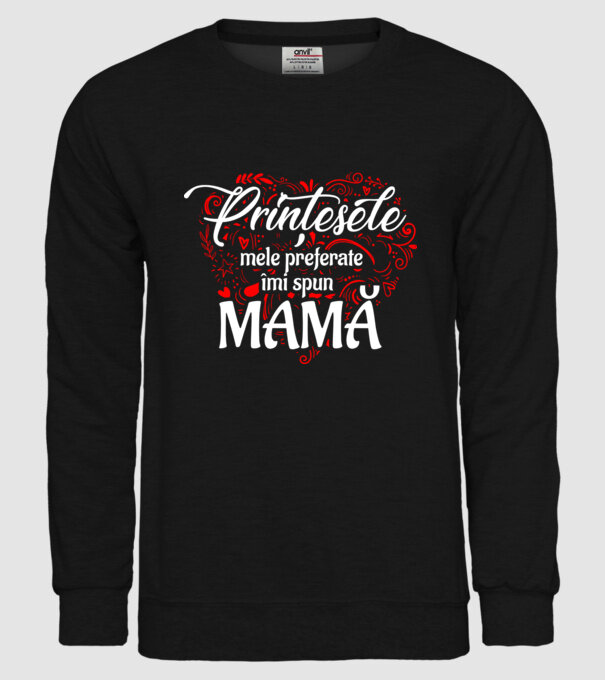 PRINȚESELE mele de basm îmi spun mamă model negru pe tricou