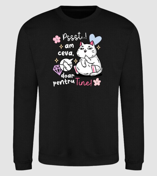 Pssst, am ceva doar pentru tine! model negru pe tricou