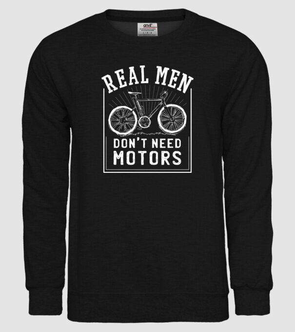 real man dont need motors model negru pe tricou