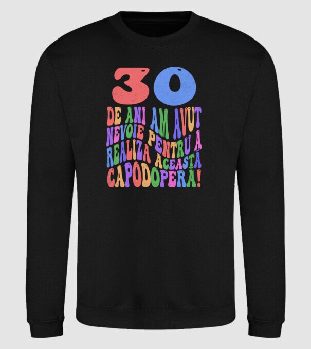 Realiza această capodoperă 30 model negru pe tricou