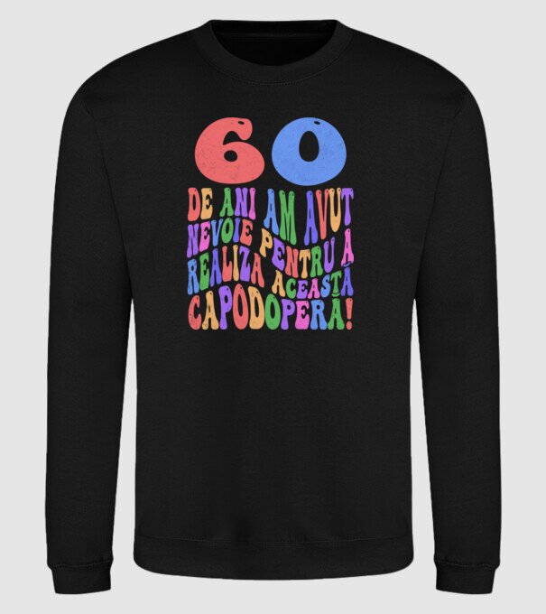Realiza această capodoperă 60 model negru pe tricou