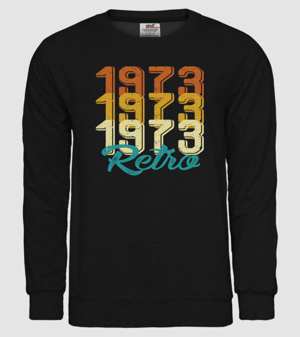 Retro 1973 model negru pe tricou