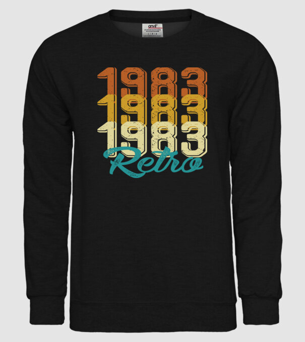 Retro 1983 model negru pe tricou