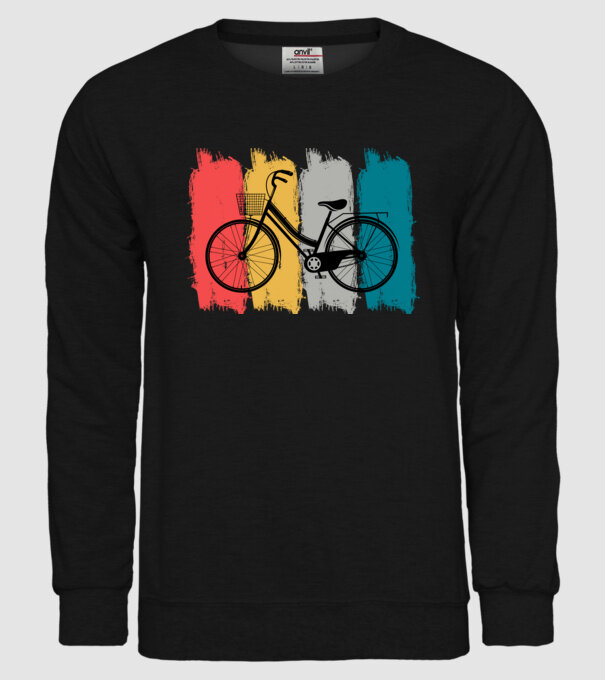 Retro city bike model negru pe tricou