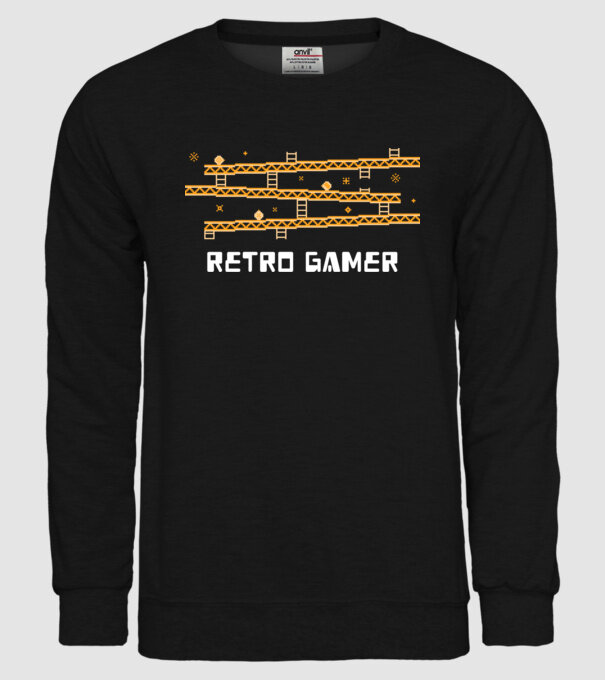 Retro gamer 2 model negru pe tricou