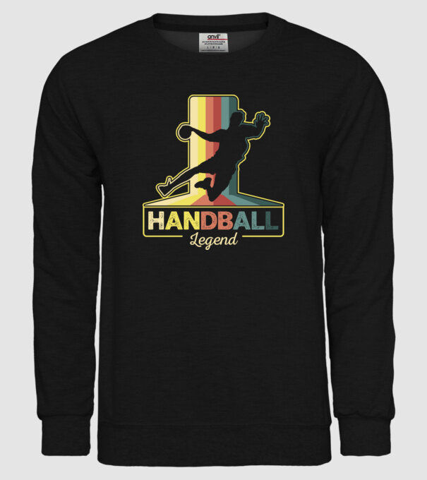 Retro Handball legend model negru pe tricou