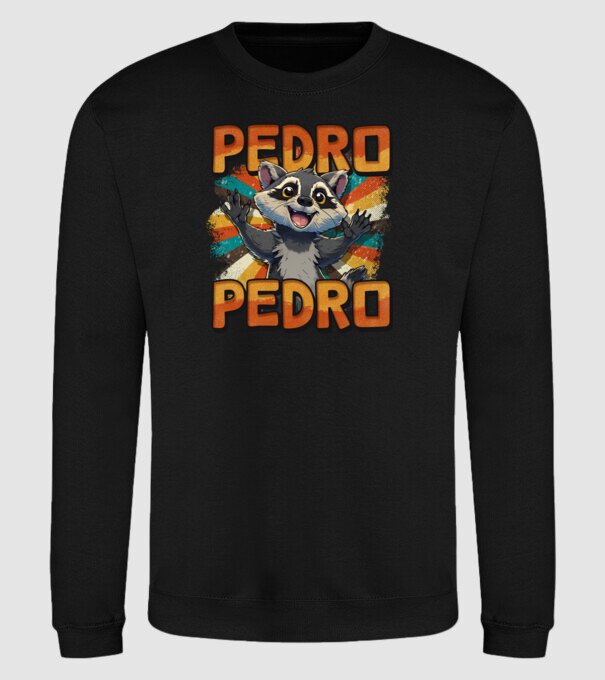 Retro Pedro model negru pe tricou