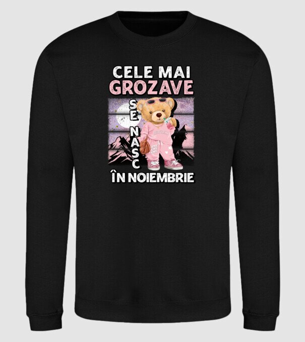 RETRO teddy fetişcană NOIEMBRIE model negru pe tricou