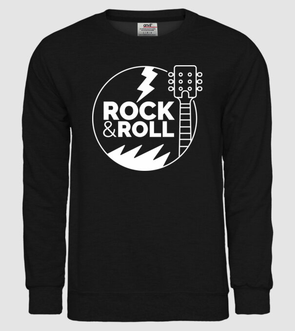Rock n roll model negru pe tricou