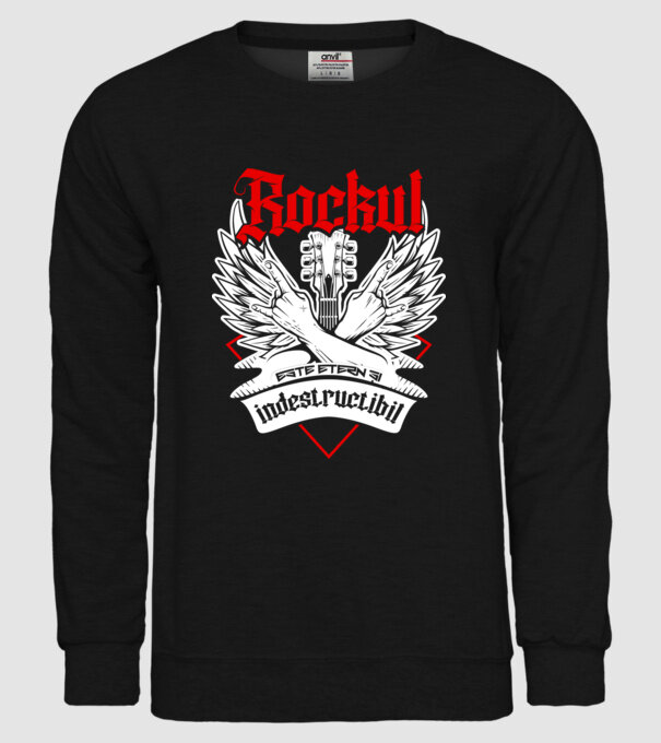 Rockul este etern și indestructibil model negru pe tricou