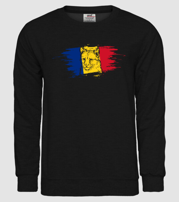 romania eurasian lynx model negru pe tricou