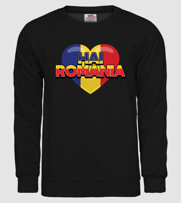 Romania heart model negru pe tricou