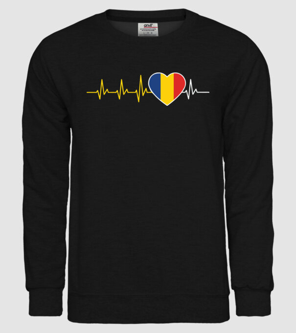 România heartbeat model negru pe tricou
