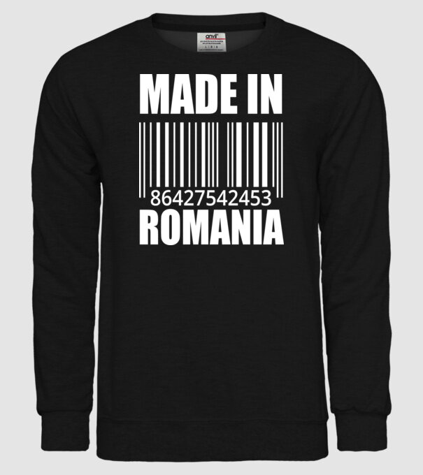 România made in model negru pe tricou