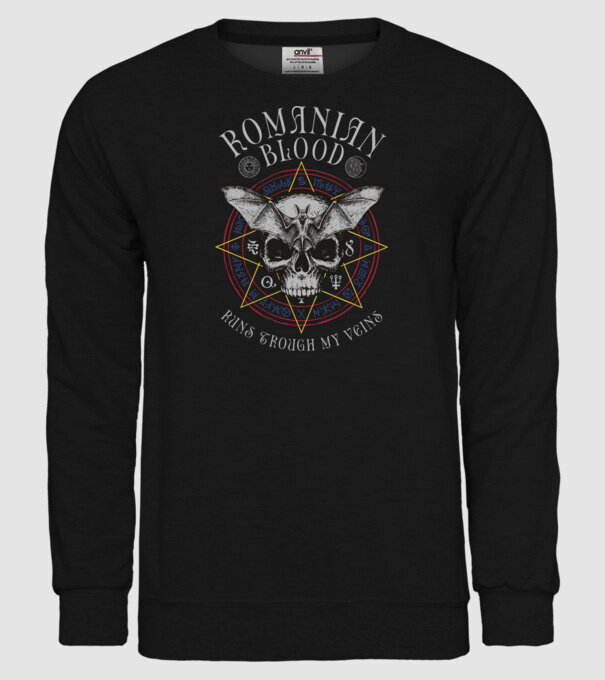 România Romanian Blood model negru pe tricou