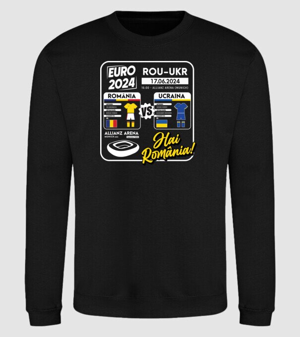 ROU-UKR euro 2024 calendar model negru pe tricou