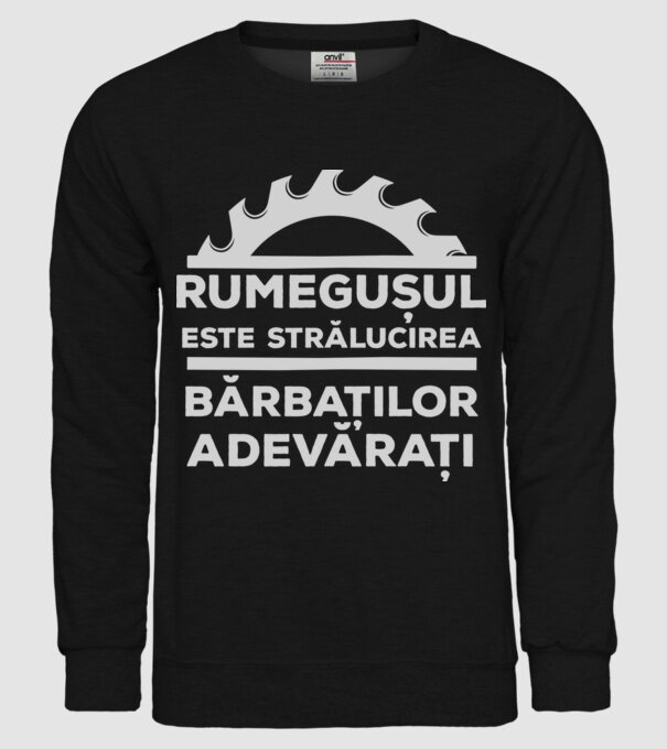 Rumegușul este strălucirea bărbaților adevărați model negru pe tricou