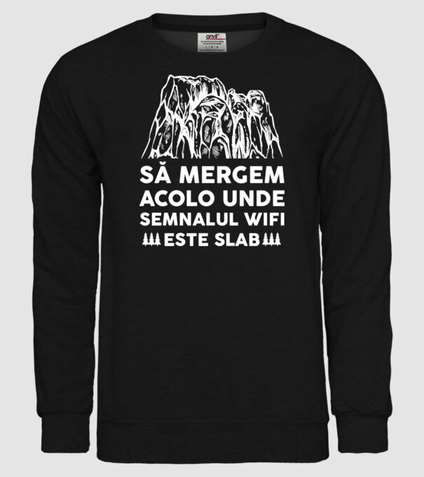 să mergem acolo unde semnalul wifi este slab model negru pe tricou