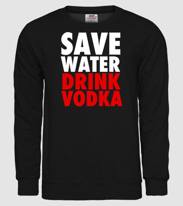 SAVE WATER DRINK VODKA model negru pe tricou