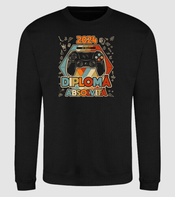 școala generală diplomă model negru pe tricou