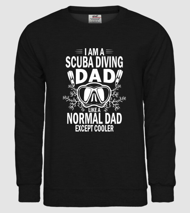 Scuba Dad model negru pe tricou